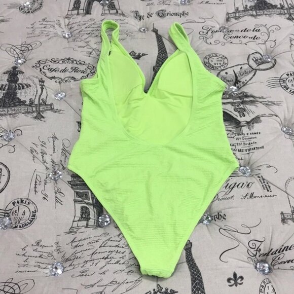 TOPSHOP Crinkle Plunge Swimsuit - Picture 6 of 9